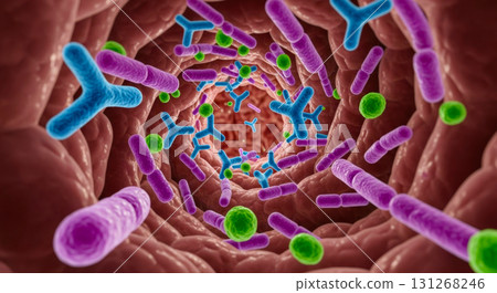 Lactic acid bacteria, bifidobacteria, and butyric acid bacteria work in the body 131268246