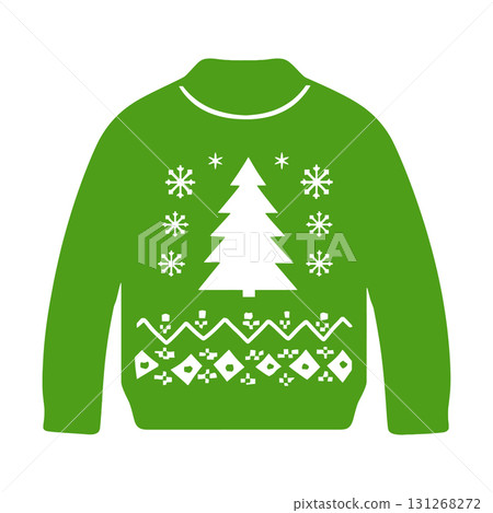 Ugly Christmas Sweater Vector Icon. Festive Holiday Jumper with a Winter Pattern Vector. 131268272