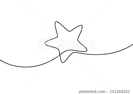 Star Continuous One Line Drawing Vector. Minimalist Rating and Favorite Symbol Vector Icon. 131268281