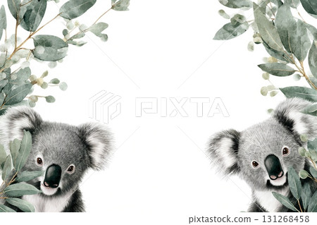 Koala and eucalyptus eating eucalyptus leaves Koala and eucalyptus eating eucalyptus leaves 131268458