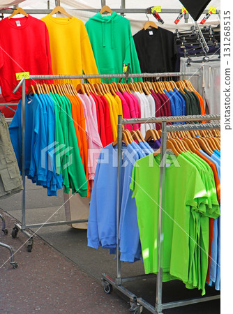 Colorful shirts on market Colorful shirts on market 131268515