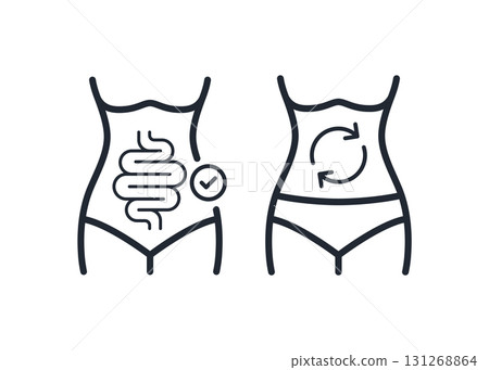 Intestines with a sign of good bacterial flora. stock illustration Intestines with a sign of good bacterial flora. stock illustration 131268864