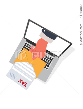 Online tax payment vector illustration concept. Filling tax form 131268866