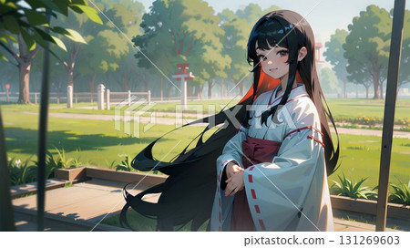 打扮成巫女的女孩 131269603