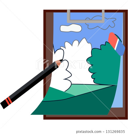 Art hand sketch paint isolated vector illustration Art hand sketch paint isolated vector illustration 131269835