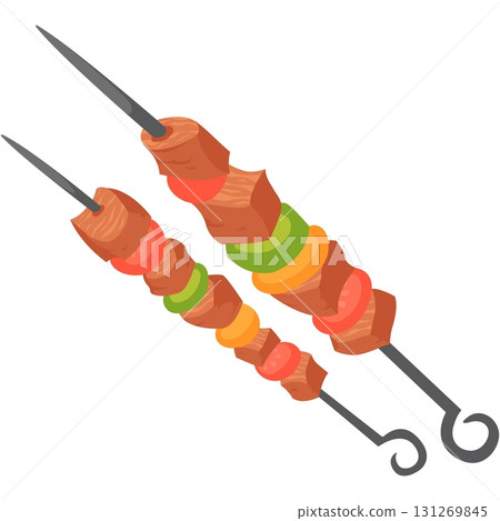 Kebab food vector grill meat cafe menu icon Kebab food vector grill meat cafe menu icon 131269845