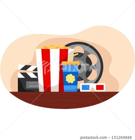 Cinema movie accessory vector scene flat cartoon 131269888