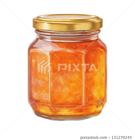 Pastel Watercolor Honey Jar with Golden Lid Clipart on Transparent Background Pastel Watercolor Honey Jar with Golden Lid Clipart on Transparent Background 131270245