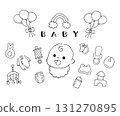 Baby goods set, handwritten 131270895