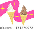 Soft serve ice cream and sparkles 131270972