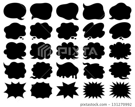 Silhouette frame illustration set of speech bubbles of various shapes 131270992