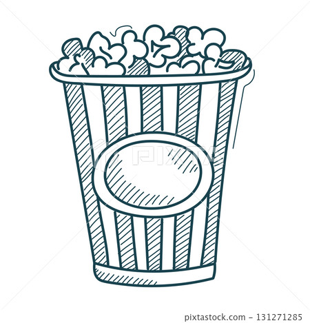 Pop corn doodle icon vector isolated 131271285