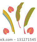 Tropical palm leaves. Lush green foliage, exotic nature illustration for summer and tropical themes. 131271545