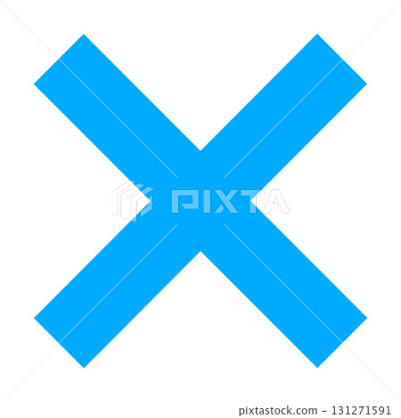 Stylish background transparent illustration material of blue cross mark symbol icon 131271591