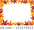 Illustration of a three-color autumn leaf frame 131271613