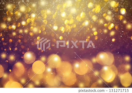 Golden bokeh blurred glitter lights background newyear eve Golden bokeh blurred glitter lights background newyear eve 131271715