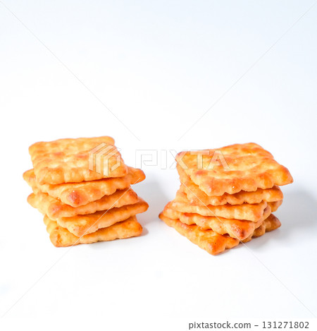 Square biscuits coconut over a white background. Square biscuits coconut over a white background. 131271802