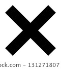 Simple background transparent illustration material of black cross mark symbol icon 131271807