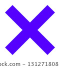 Purple color cross mark symbol icon background transparent simple illustration material 131271808