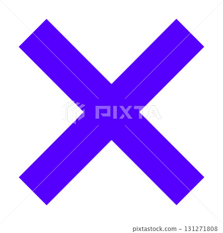 Purple color cross mark symbol icon background transparent simple illustration material 131271808