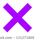 A pop and eye-catching background transparent illustration of a magenta cross mark symbol icon 131271809