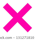 Shocking pink cross mark symbol icon with noticeable background transparent illustration material 131271810