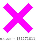 Neon pink cross mark symbol icon eye-catching pop background transparent illustration material 131271811