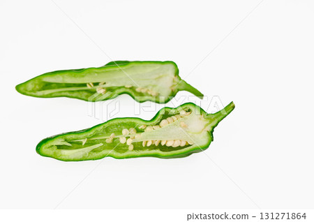 Sliced Manganji peppers Sliced Manganji peppers 131271864