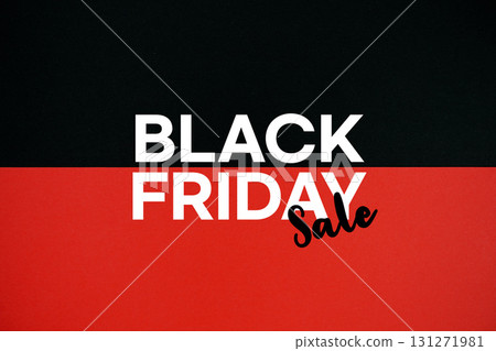 Black Friday Sale text on black and red background 131271981