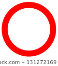 Simple transparent background illustration material of a red circle mark symbol icon that stands out 131272169