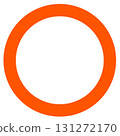 Orange circle mark symbol icon bright and friendly background transparent illustration material 131272170