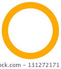 Bright and friendly background transparent illustration material of a golden yellow circle mark symbol icon 131272171
