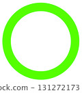 Neon green circle mark symbol icon refreshing and eye-catching background transparent illustration material 131272173