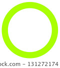 A refreshing and pop background transparent illustration material of a yellow-green circle mark symbol icon 131272174