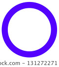 Simple purple circle mark symbol icon with transparent background illustration material 131272271