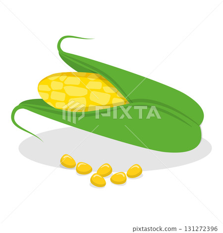 3D Isometric Flat Vector Set of Cereals , Grain Plants. Item 2 131272396