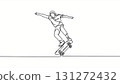 Skateboard line drawing 131272432