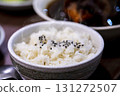 White rice, hot rice, black sesame, rice grain, staple food, white rice, hot rice, black sesame, rice grain, staple 131272507