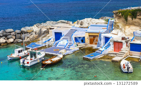 traditional Greece series- fishing boats on Milos island traditional Greece series- fishing boats on Milos island 131272589