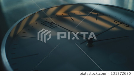 Time Lapse of Minimalist Wall Clock. Concept of Change of Time of Day Time 131272680