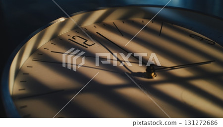 Time Lapse of Minimalist Wall Clock. Concept of Change of Time of Day Time Time Lapse of Minimalist Wall Clock. Concept of Change of Time of Day Time 131272686