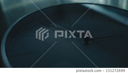 Time Lapse of Minimalist Wall Clock. Concept of Change of Time of Day Time 131272699