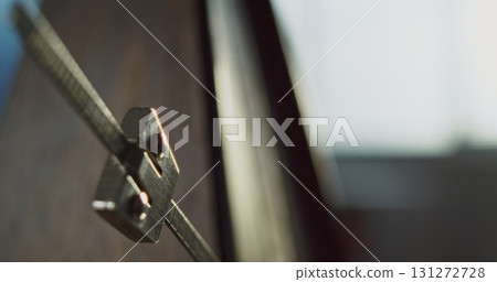 Close Up of Classic Wooden Metronome with Swinging Pendulum. Slow Motion Close Up of Classic Wooden Metronome with Swinging Pendulum. Slow Motion 131272728