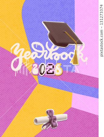 Yearbook cover design template. Cut out paper stickers vintage 2026 typography, sprayed graffiti letters. Retro textured vector illustration. Template for banner, poster, flyer, greeting card. Yearbook cover design template. Cut out paper stickers vintage 2026 typography, sprayed graffiti letters. Retro textured vector illustration. Template for banner, poster, flyer, greeting card. 131273374