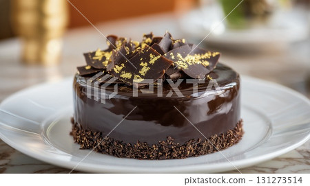 Close-up of luxury chocolate cake (sweets and desserts) 131273514