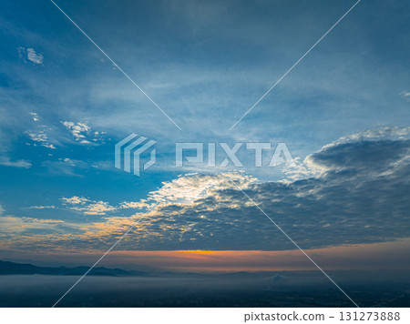 Aerial view over Chiang Mai in a beautiful morning. 131273888