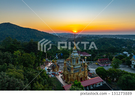 Aerial view of Mae Klang Waterfall Temple Chiang Mai 131273889