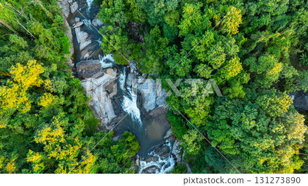Aerial view of Mae Klang Waterfall in Chiang Mai 131273890