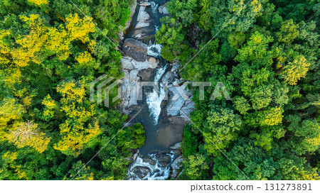 Aerial view of Mae Klang Waterfall in Chiang Mai Aerial view of Mae Klang Waterfall in Chiang Mai 131273891
