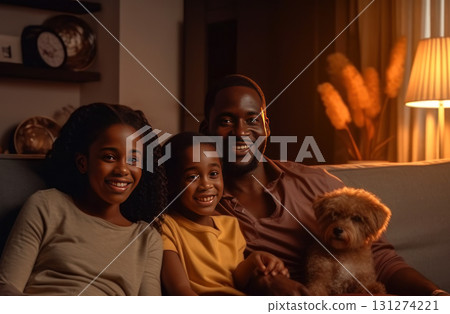 Cherish cozy moments with this heartwarming photo of a father, his two children 131274221